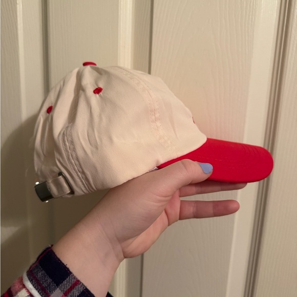 Stylish Red and Cream Cap - Picture 2 of 4